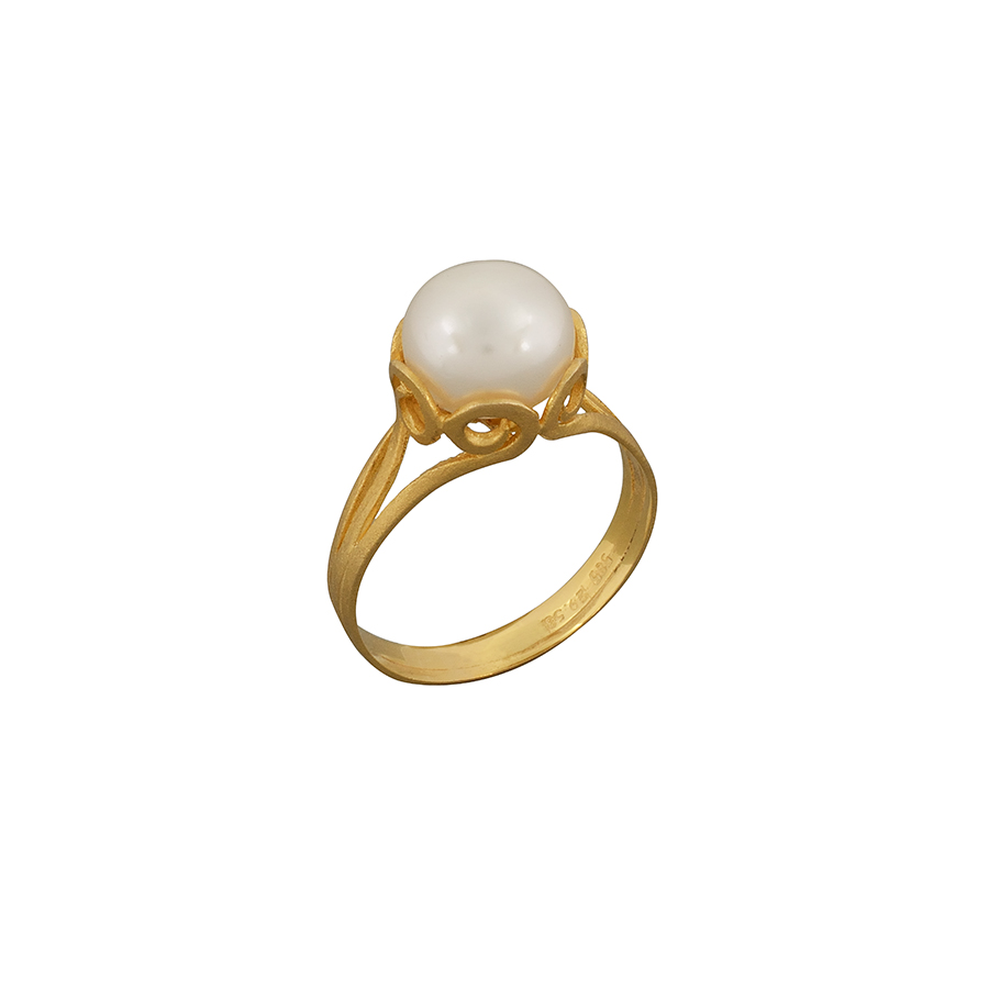Ματ χρυσό δαχτυλίδι 14Κ με μαργαριτάρι ΧΔ00028