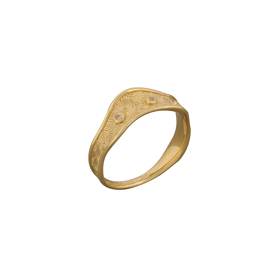 Χρυσό δαχτυλίδι ματ ΚΔ00030