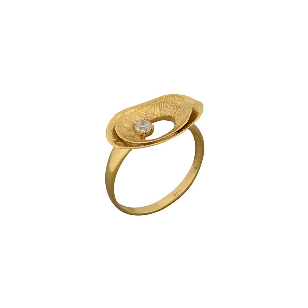 Χρυσό δαχτυλίδι ματ ΚΔ00031