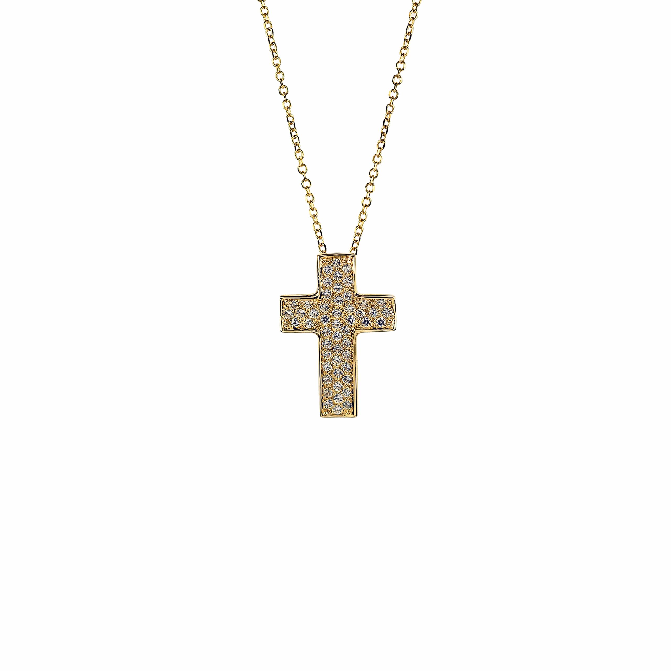 Χρυσός σταυρός Κ14 με ζιργκόν  ΧΣ00025Α