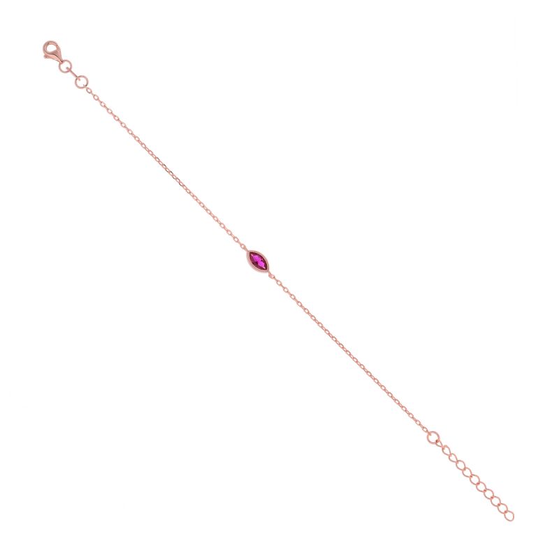 Ροζ Επιχρυσωμένο Βραχιόλι 925 με Ζιργκόν AB000100