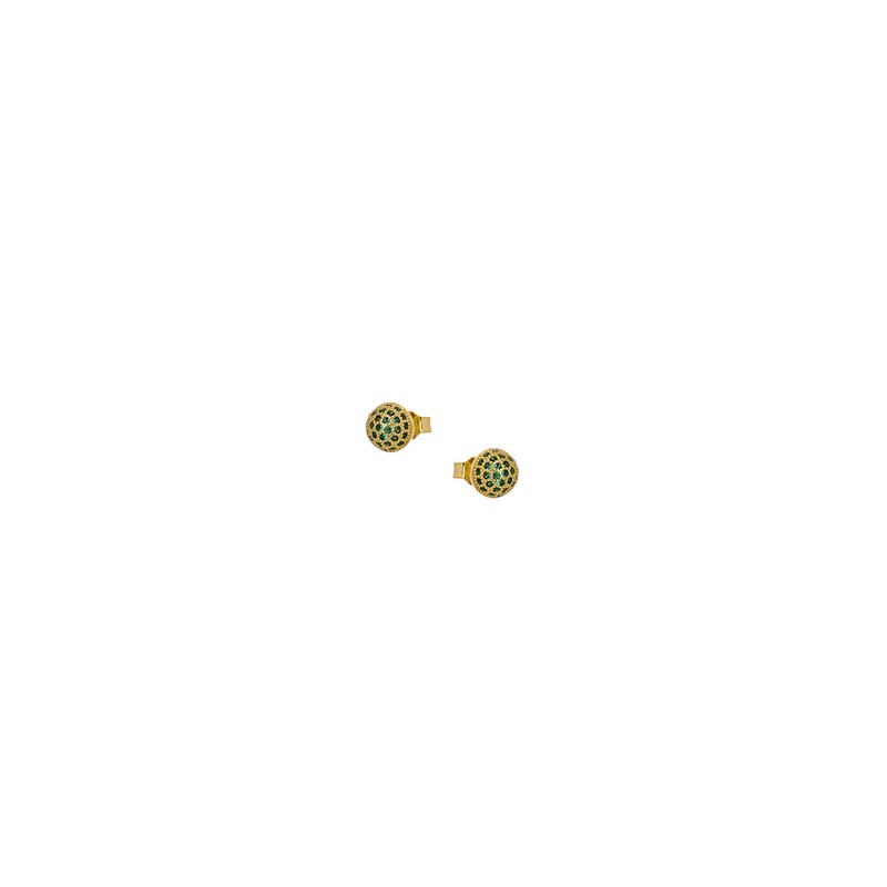Επιχρυσωμένα Ασημένια Σκουλαρίκια 925 με Ζιργκόν Πράσινα AE000128