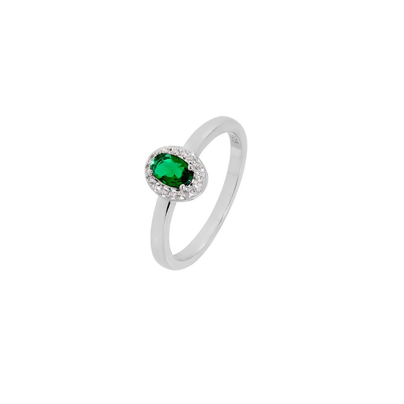 Ασημένιο Δαχτυλίδι 925 με Πράσινη Ζιργκόν AD000104