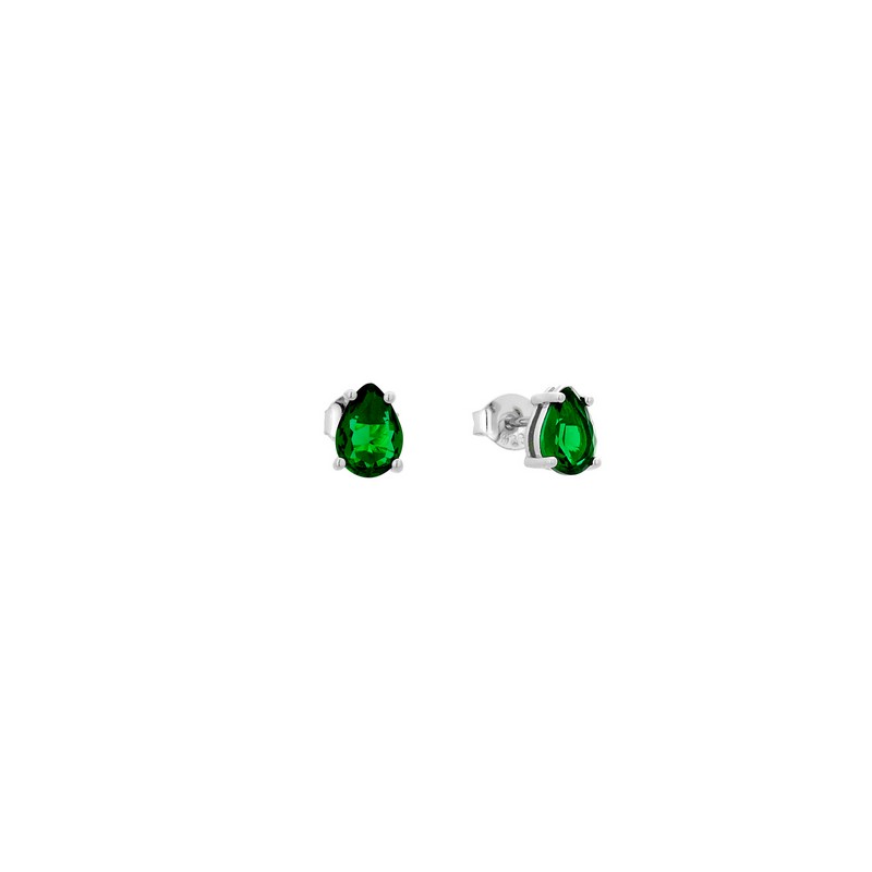 Ασημένια Σκουλαρίκια 925 με Πράσινες Πέτρες Ζιργκόν AE000173
