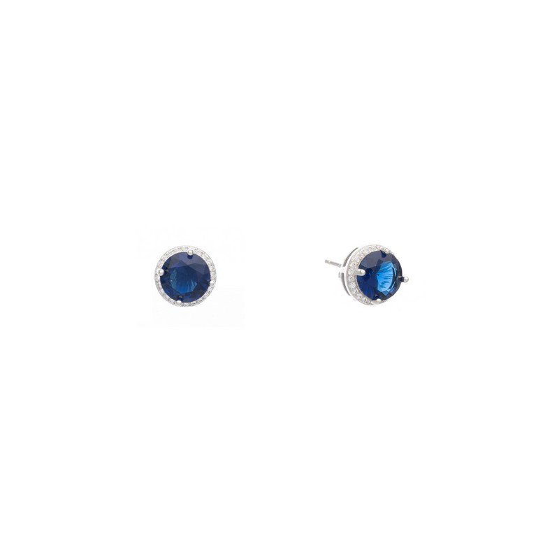 Ασημένια Σκουλαρίκια 925 με Μπλε Ζιργκόν AE000183