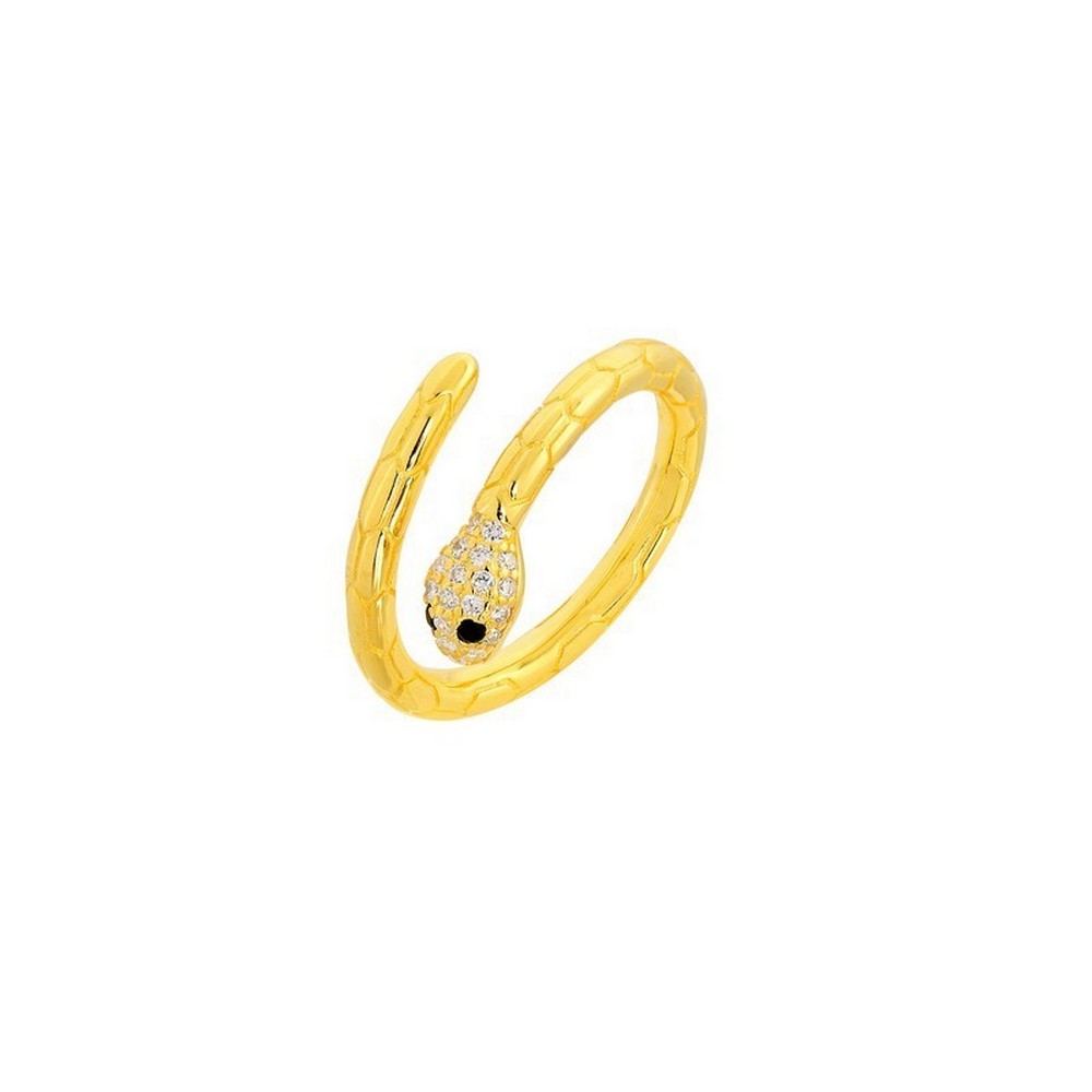 Επιχρυσωμένο Ασημένιο Δαχτυλίδι-Snake 925 AD000180