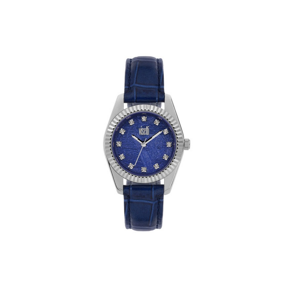 VISETTI City Link Crystals Blue Leather Strap ZE-WSW498CSC