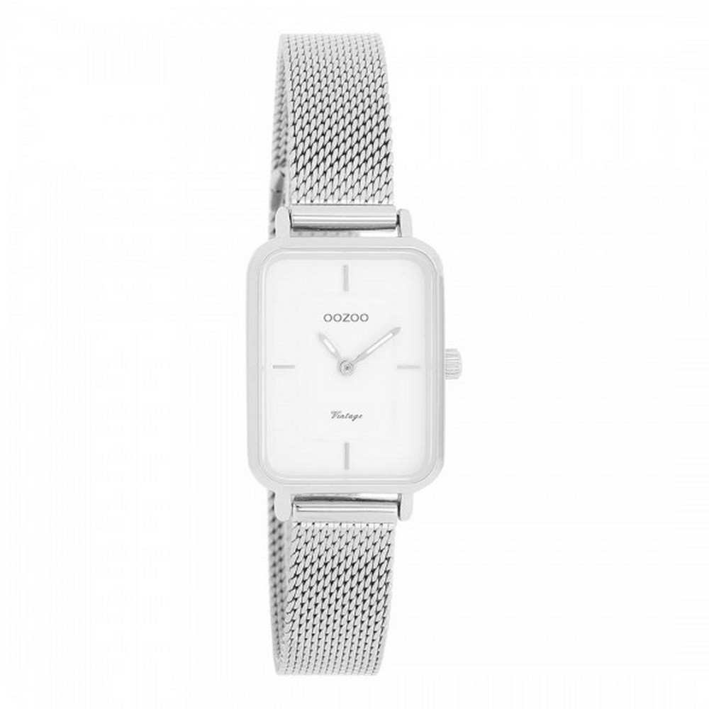 Silver Coloured OOZOO Watch With Silver Coloured Metal Mesh Bracelet – C20350