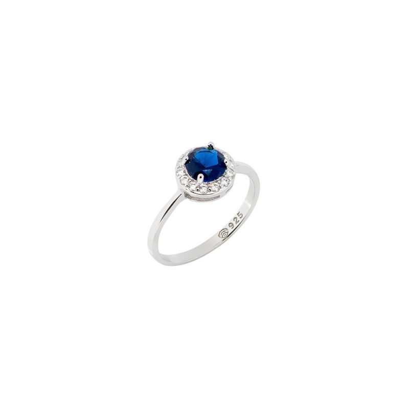 AD000214_ring silver small blue stone and zirgon