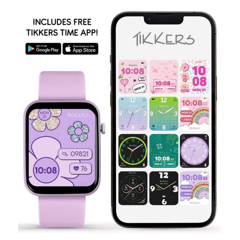 TIKKERS Smartwatch BoxSet Με Μωβ Λουράκι Σιλικόνης TKS13-0029-SET - Image 2