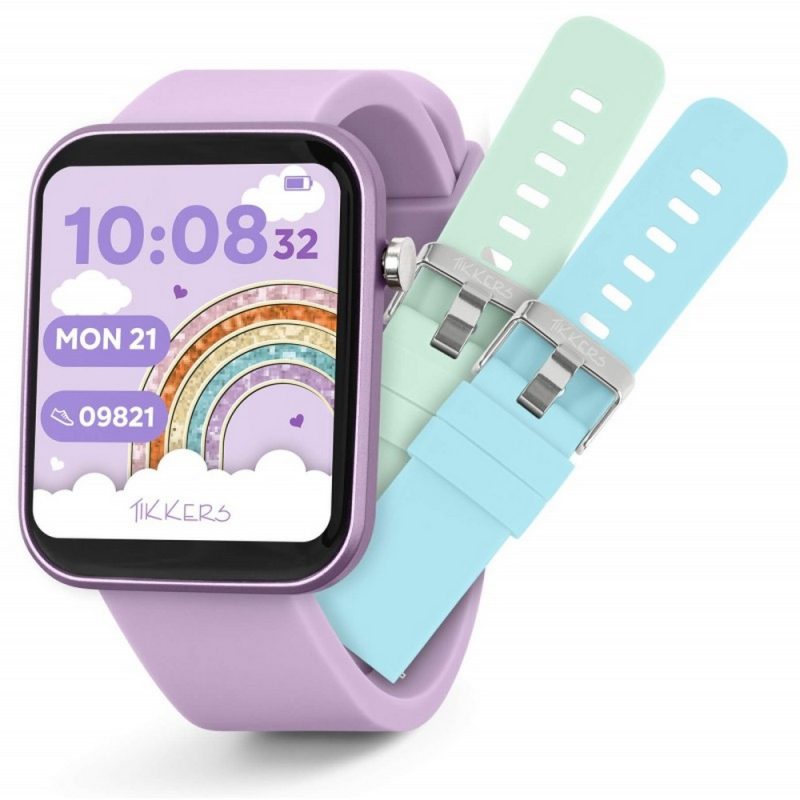 TIKKERS Smartwatch BoxSet Με Μωβ Λουράκι Σιλικόνης TKS13-0029-SET